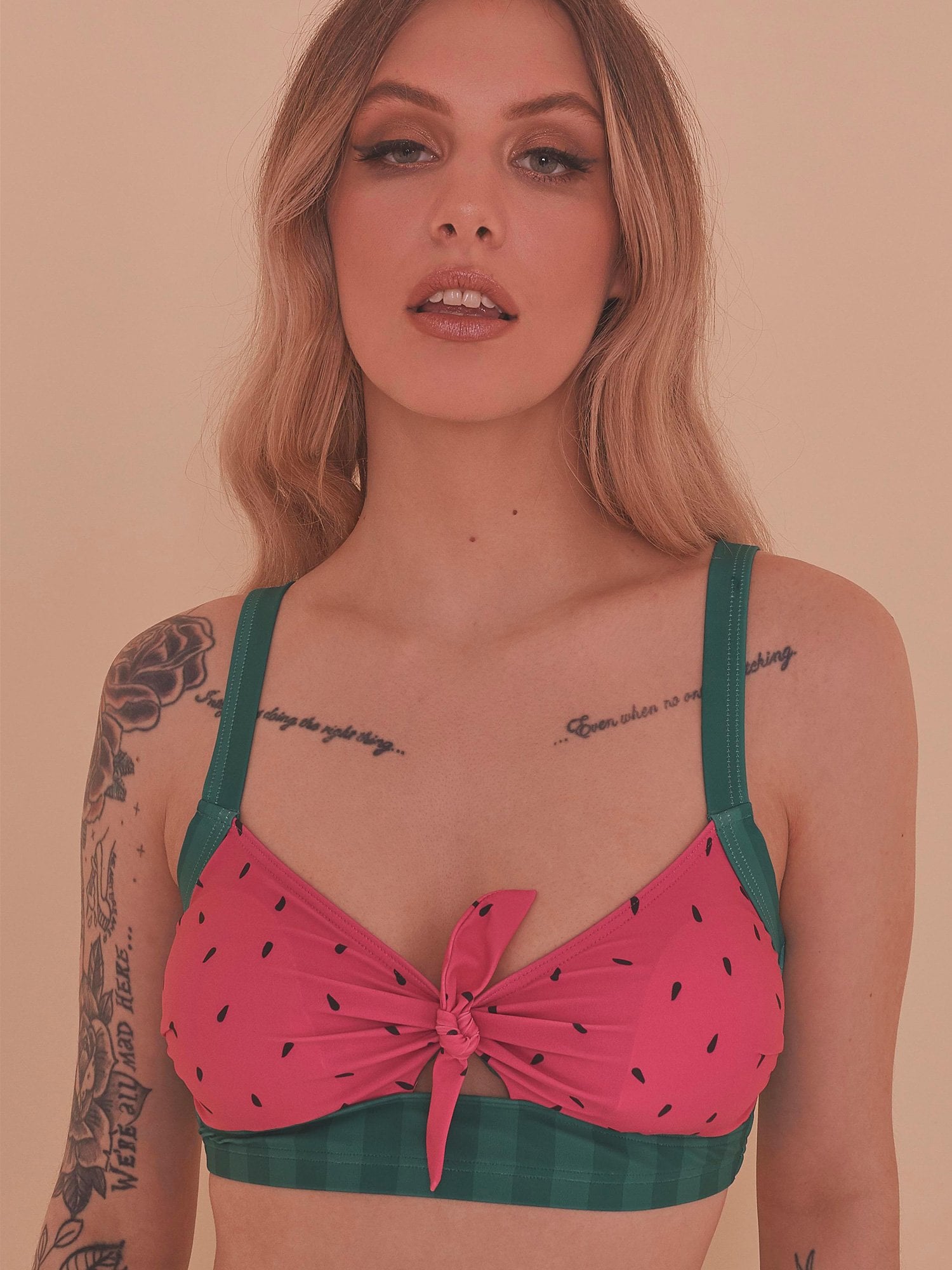 Collectif X Playful Promises Watermelon Knot Bikini Top Sidecca