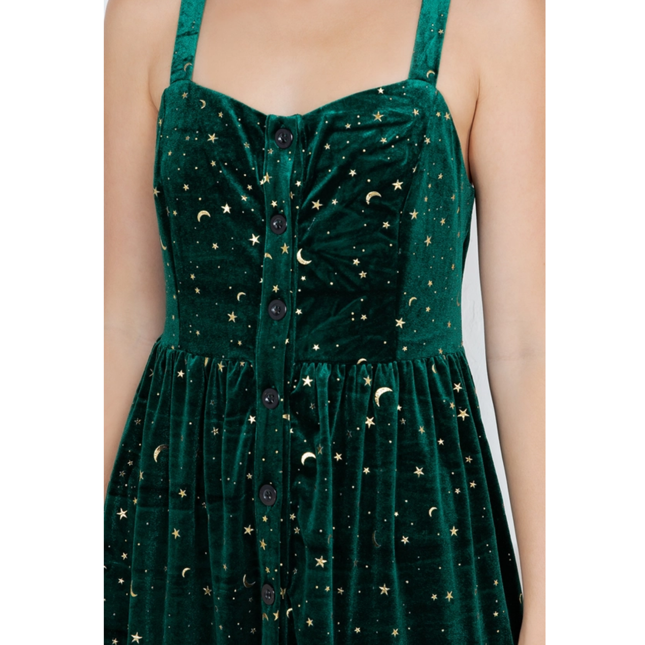 green emerald velvet dress Saloni | Camille Velvet Embellished Bows Dress in Green main image 1
