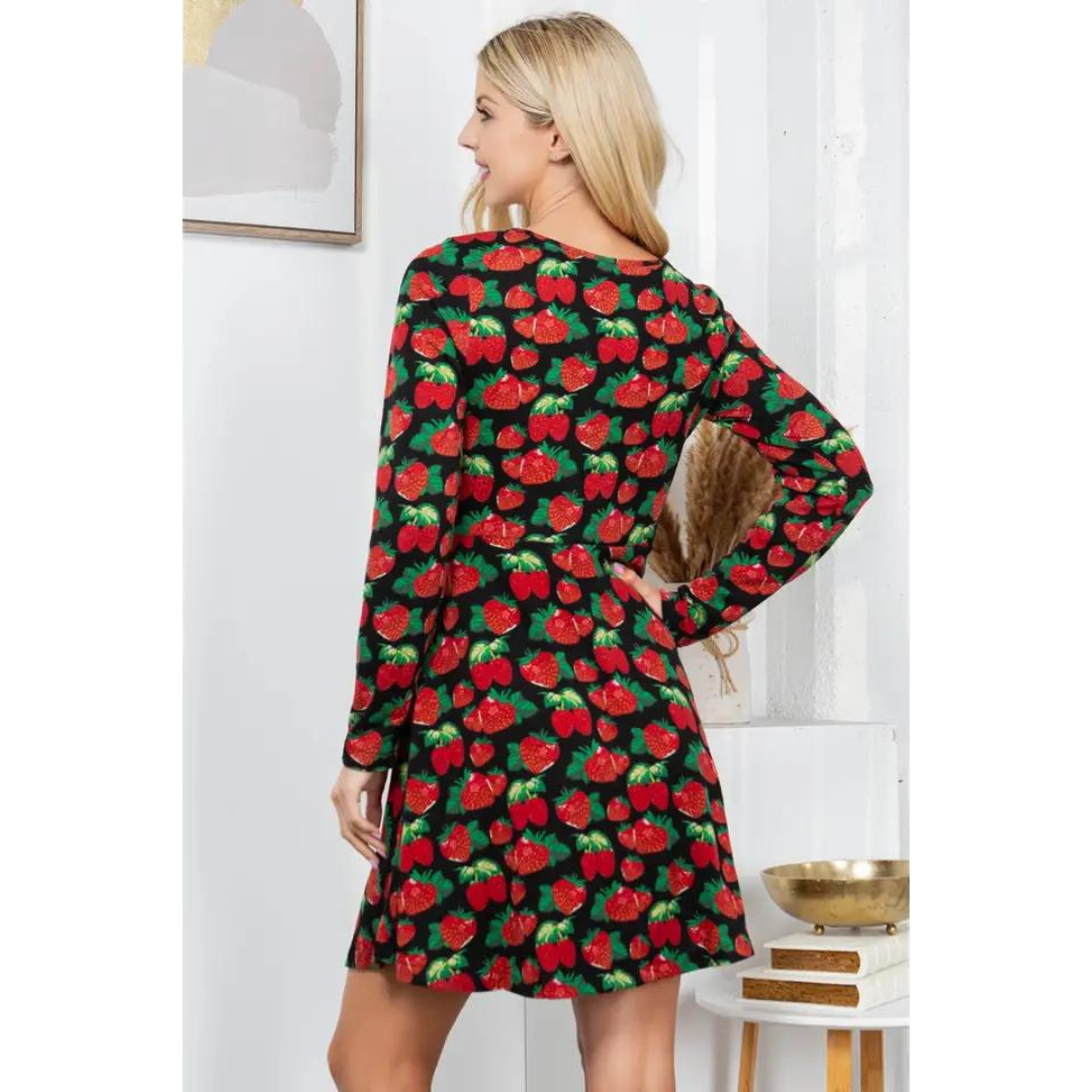 Strawberry Knit Tunic Dress